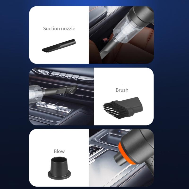 Small Wireless Auto Vacuum Tool with Strong Suction Vehicle Dusts Blower Powerful & Small for Efficient Cleaning