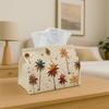 1pc Retro Palm Tree Tissue Box Holder & Napkin Dispenser - Decorative Holder Compatible for Tissues/Roles/Sheets, Durable Organizer with Palm Tree Des