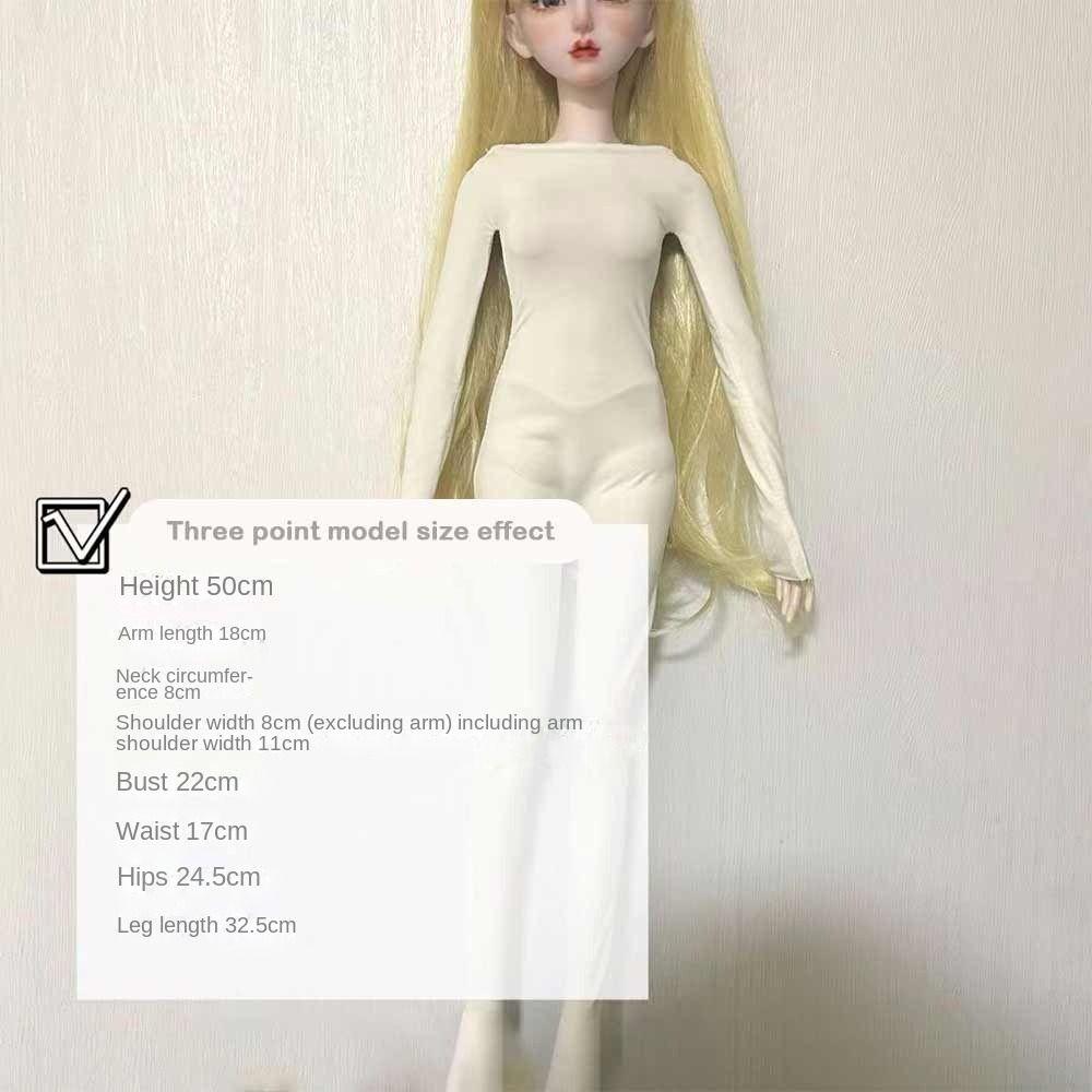 White Doll Elastic Jumpsuit Cute Doll Sleep Clothes for 1/3 1/4 1/6 BJD 30/45/60cm Dolls