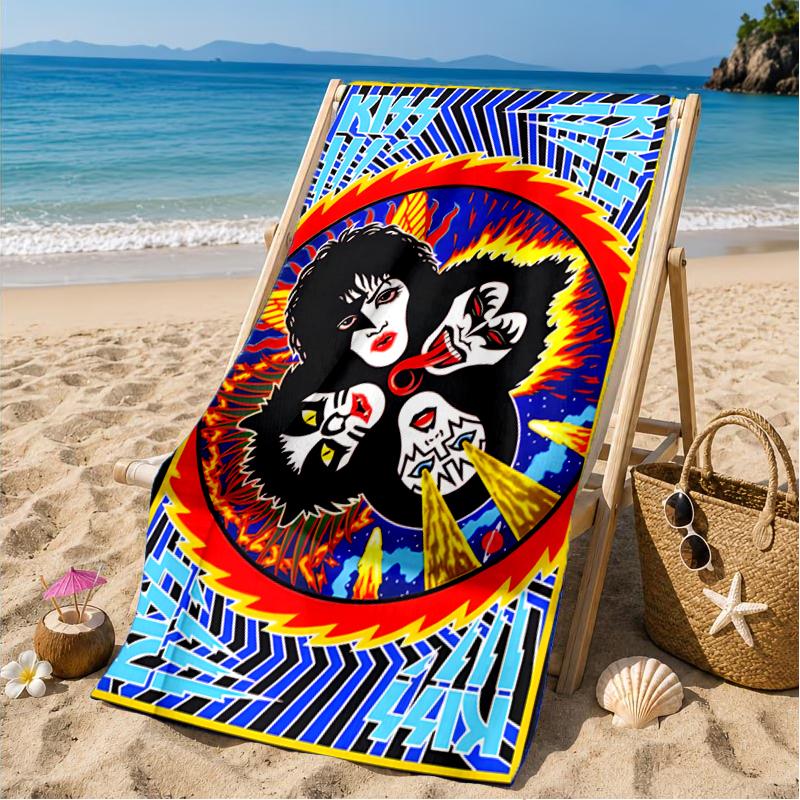 Rock music band Art Beach Towel, Microfiber Beach Towel, Perfect For Pool, Beach, Travel, Home Decor Beach Party Fan gifts