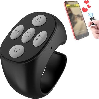 Fingertip Wireless Bluetooth Remote Control Scrolling Ring Camera Shutter Remote for iPhone, iPad, iOS, Android