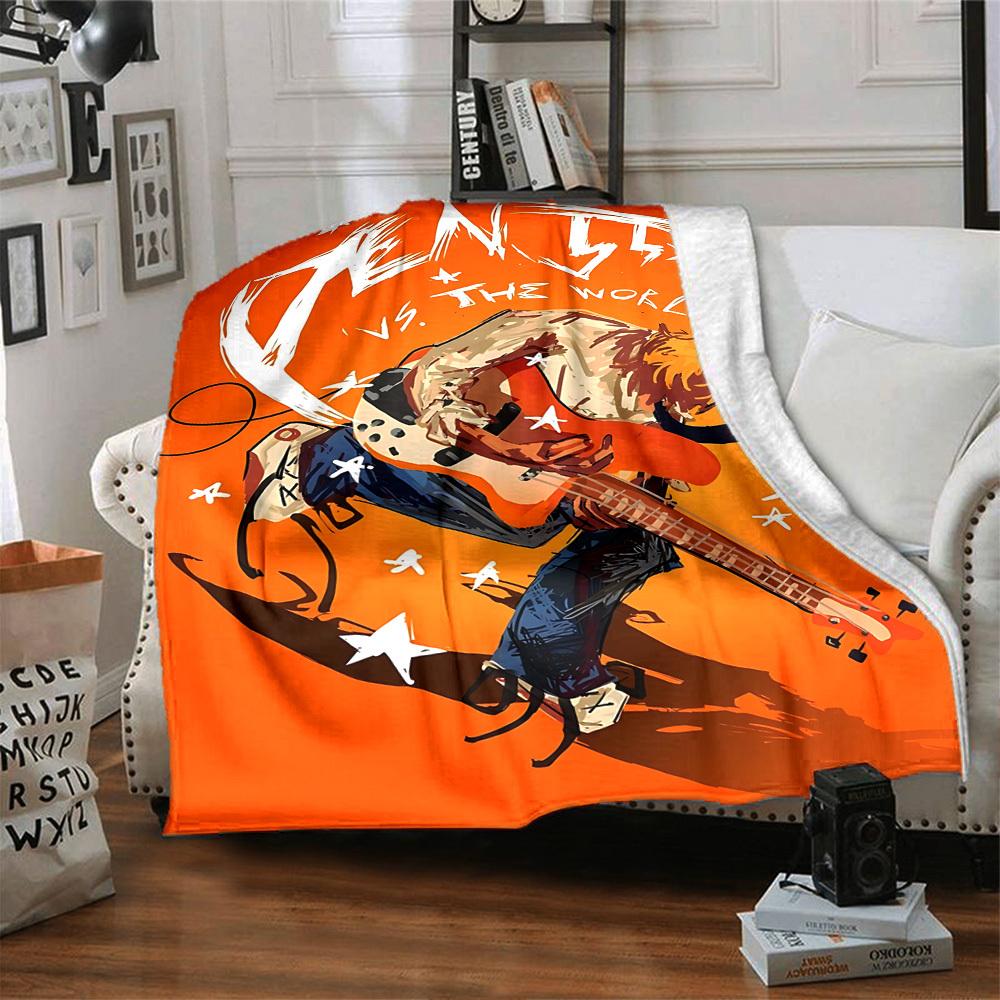 1pc dragon guitarThemed Blanket Soft Flannel All Season Cozy Throw with Bold Graphic Print, Travel, or Holiday Gift for Family & Friends