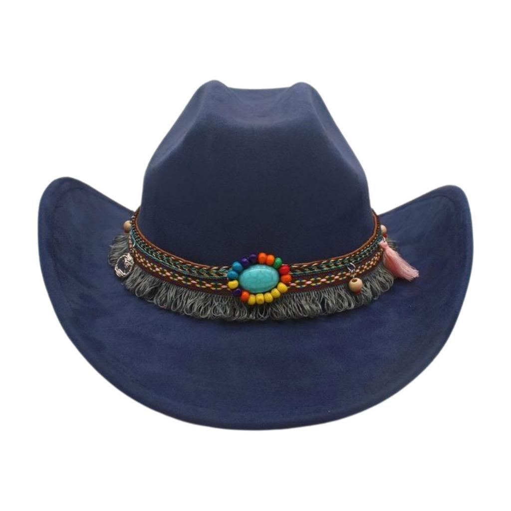 British Style Knight Performance Dance Performance Jazz Hat Ethnic Style Warped Edge Top Hat Travel Cowboy Hat