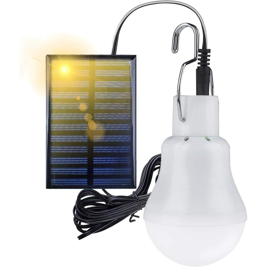 Solar Powered Shed Led Light Bulb, Hanging Lamp with Adjustable Solar Panel,3W Camping Light Apply To Outdoor Hiking Camping Tent Fishing Lighting