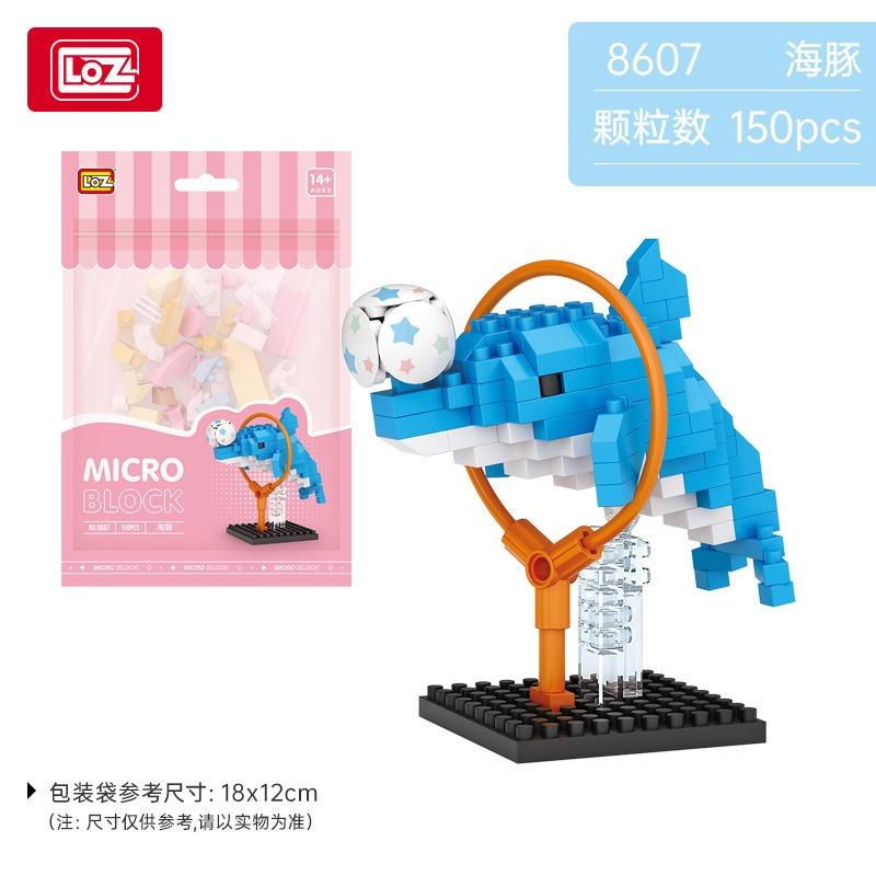 LOZ Cute Cartoon Cat Animal Toy Dolphins Owls Chick Cats Dogs Model Diamond Particle Block Assembly Toys for Children's Gift