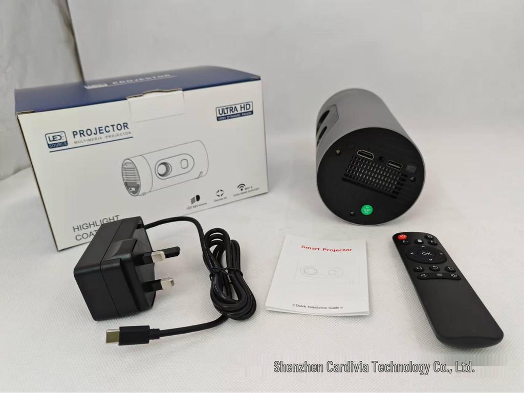 4K HD WiFi Android Smart Mini Projector Q8 with Mobile Power Connectivity