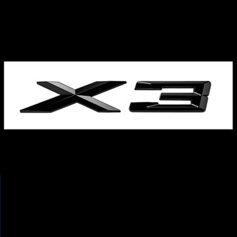 3D ABS Black Chrome Car Letters Rear Trunk Badge X3 Logo For BMW X3 F25 Sticker Emblem X3 E83 F25 G01 Lettering Accessories