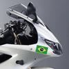 4pcs Brazil Flag Heart Shaped Car Stickers Auto Motorcycle PVC Sticker Waterproof Styling Decal Car Exterior Accessories