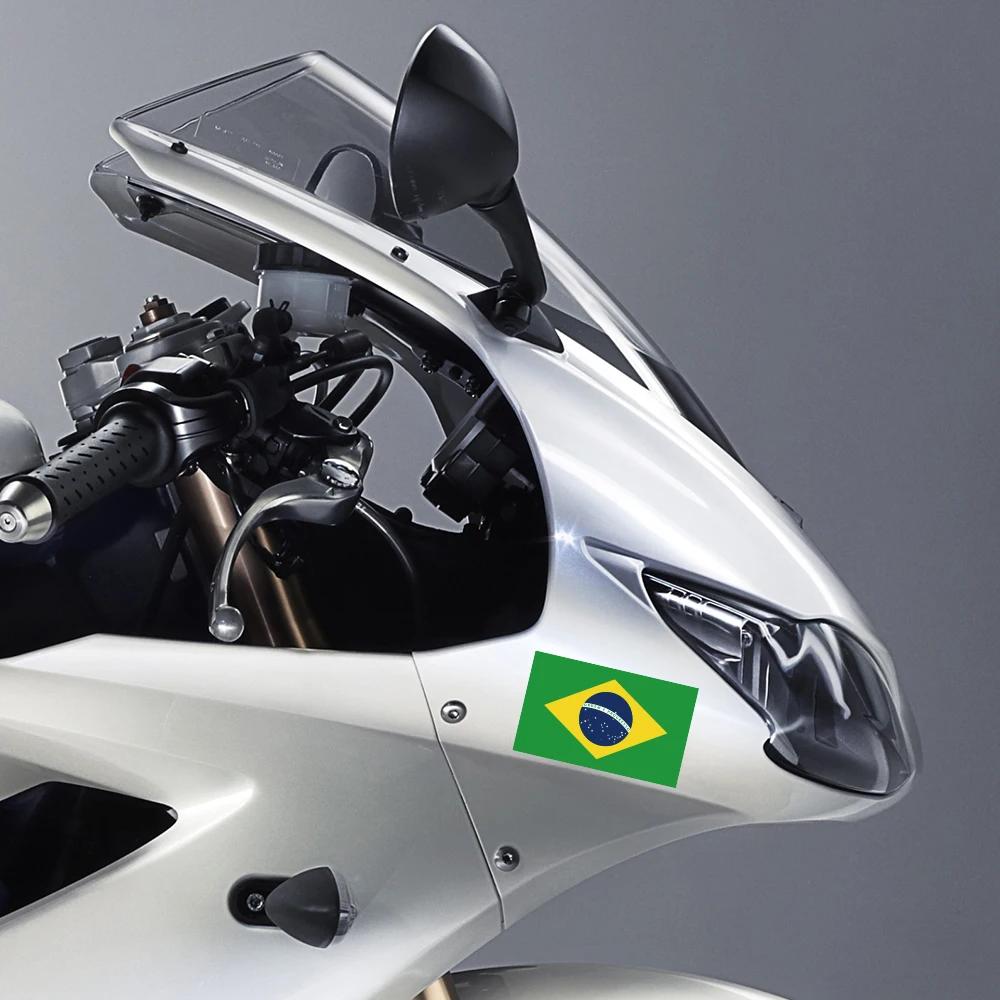 4pcs Brazil Flag Heart Shaped Car Stickers Auto Motorcycle PVC Sticker Waterproof Styling Decal Car Exterior Accessories