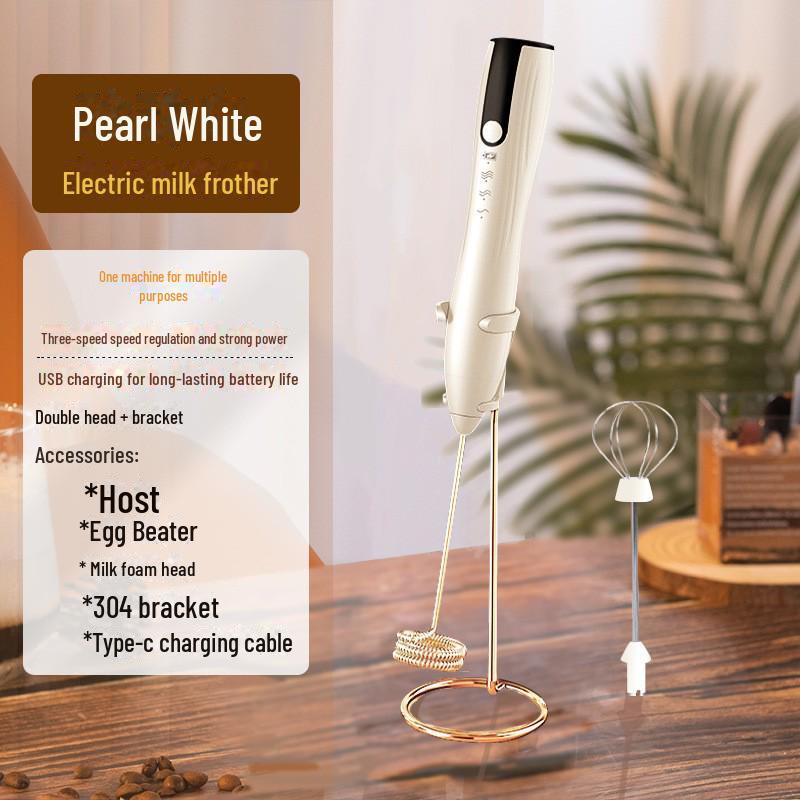 Rechargeable Wireless Handheld Electric Milk Frother and Egg Beater