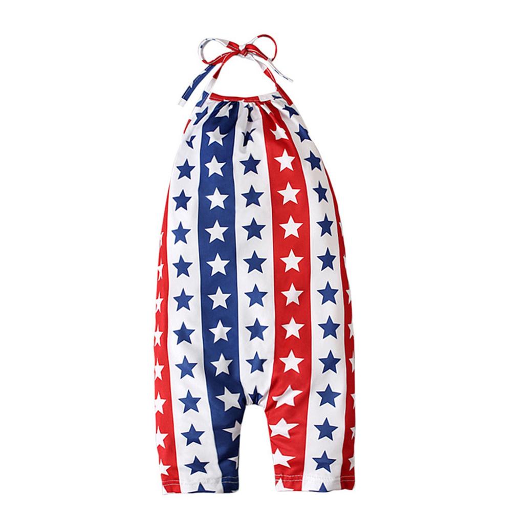 Summer Children Ha Clothing Condole Sleeveless Backless Independence Day Jumpsuit