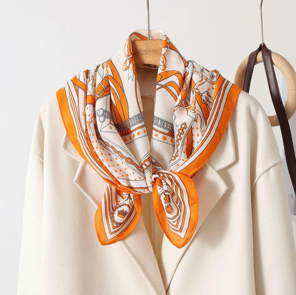 Paisley Patchwork Cotton & Linen Square Scarf for Women - Silk Neck Tie for Shirts, Suits & Waist - Spring/Summer Fashion Accessory