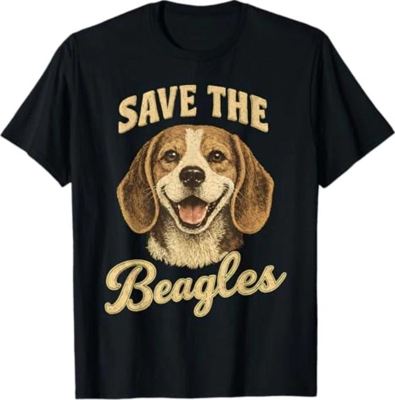Save The Beagles Cute Dog Lover Vintage Beagle Art T-Shirt XXXL