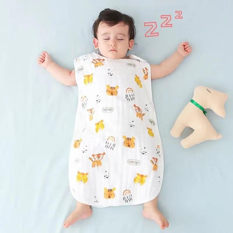 Pure Cotton Sleeveless Baby Sleeping Bag - Summer Thin Anti-Kick Vest for Newborns and Children