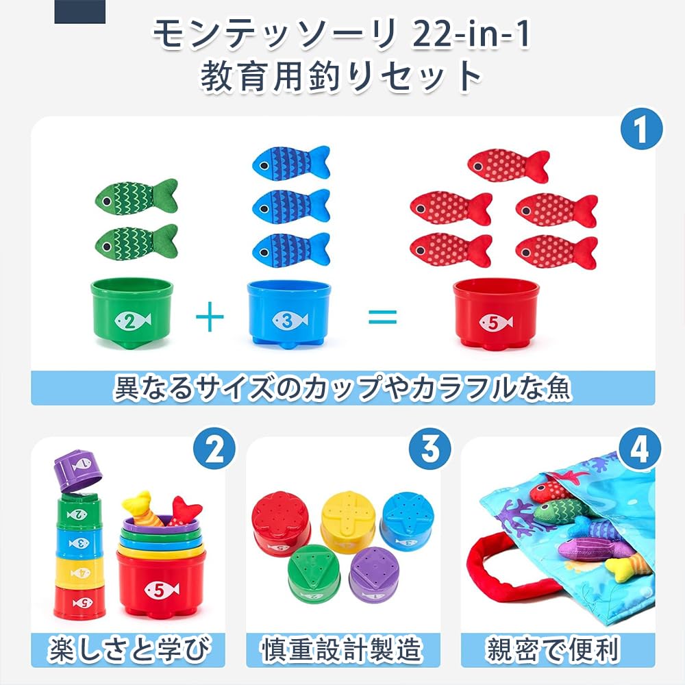 Montessori Shape Matching Fishing Cloth Fishing Game Set for Ages and Early Finger Educational Toy for Color and Shape Safe Design for Perfect as a