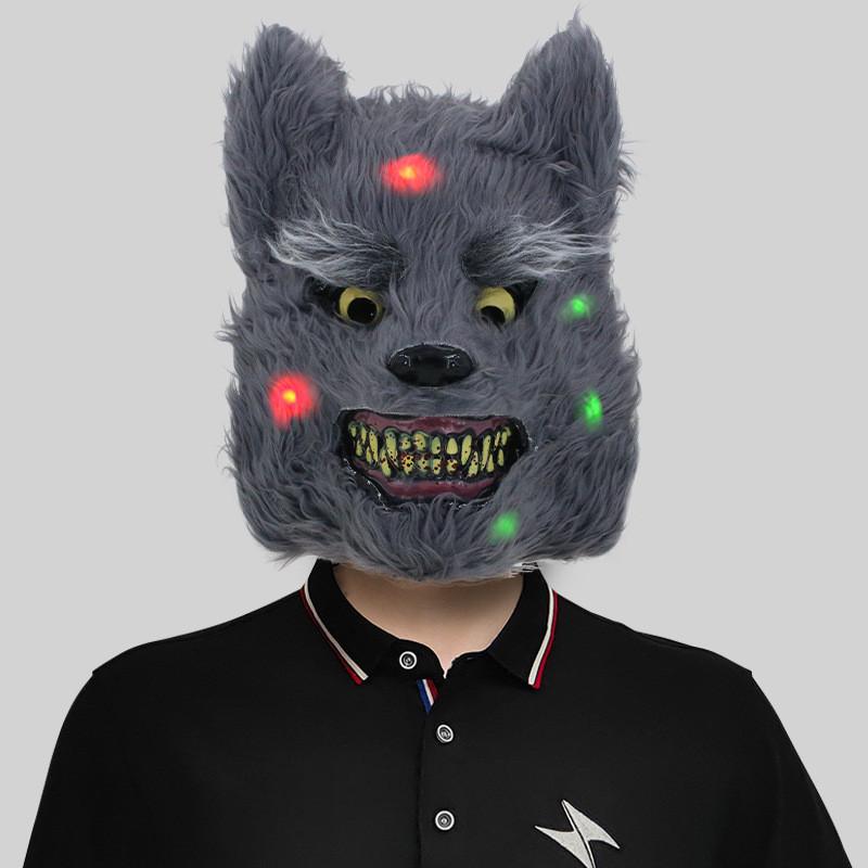 Kolorowa świecąca maska królika na imprezy halloweenowe i występy teatralne. Idealna na zabawy i wydarzenia świąteczne.