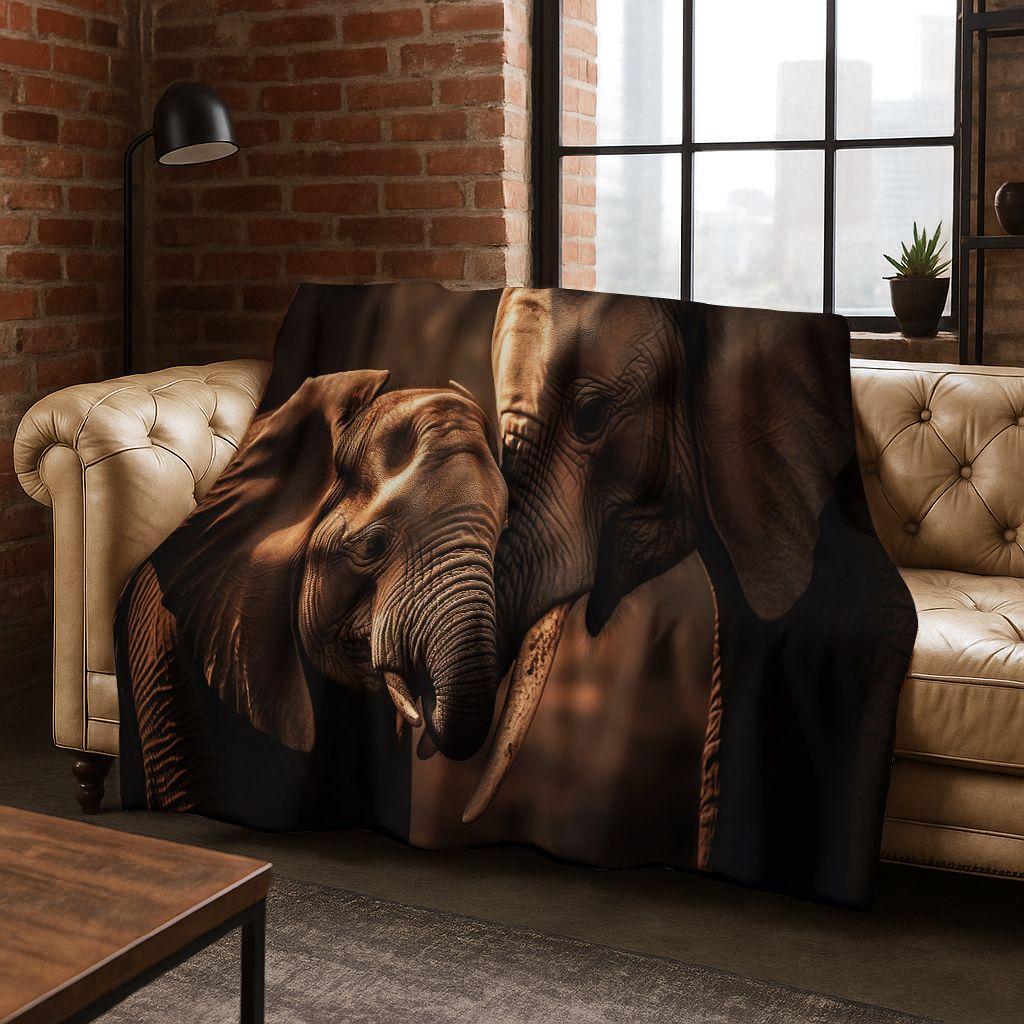 26 Style Wisdom Elephant Cartoon Flannel Blanket,Cozy Soft Throw Blanket for Home Bedroom Bed Sofa Picnic Office Cover Gift Kids