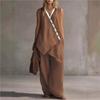 2026 spring and summer independent station European and American V-neck irregular button sleeveless vest wide leg pants casual fashion suit