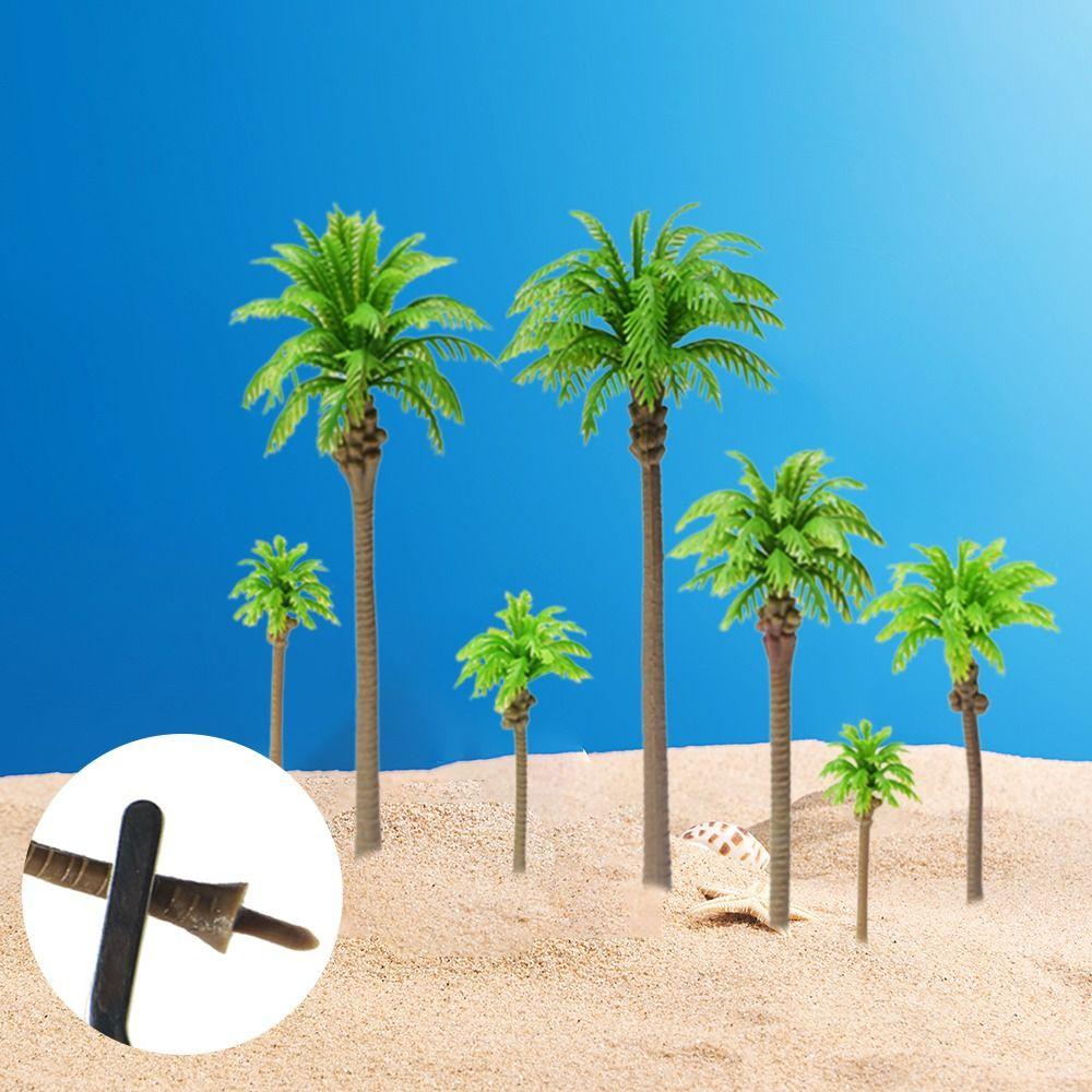 5Pcs Stereoscopic Palm Tree Model Artificial Coconut Micr Landscape  Desktop Decoration