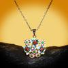 2026 Fashion Jewelry Color Zircon Black Gold Flower Three-piece Ring Necklace Earrings Women's Jewelry