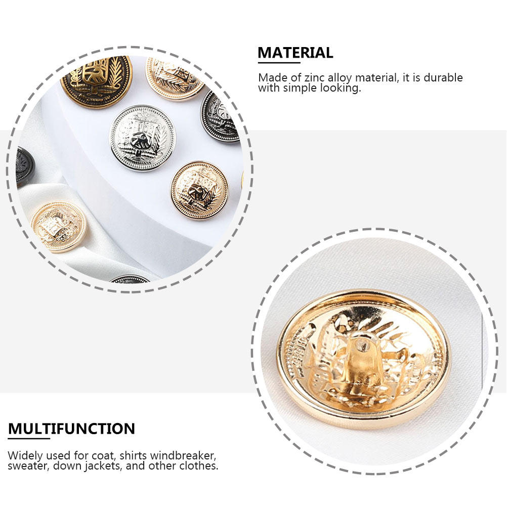 30Pcs Creative Zinc Alloy Metal Buttons Simple Elegant Design for Sewing DIY Clothing Decoration Coat Shirts Windbreaker Sweater
