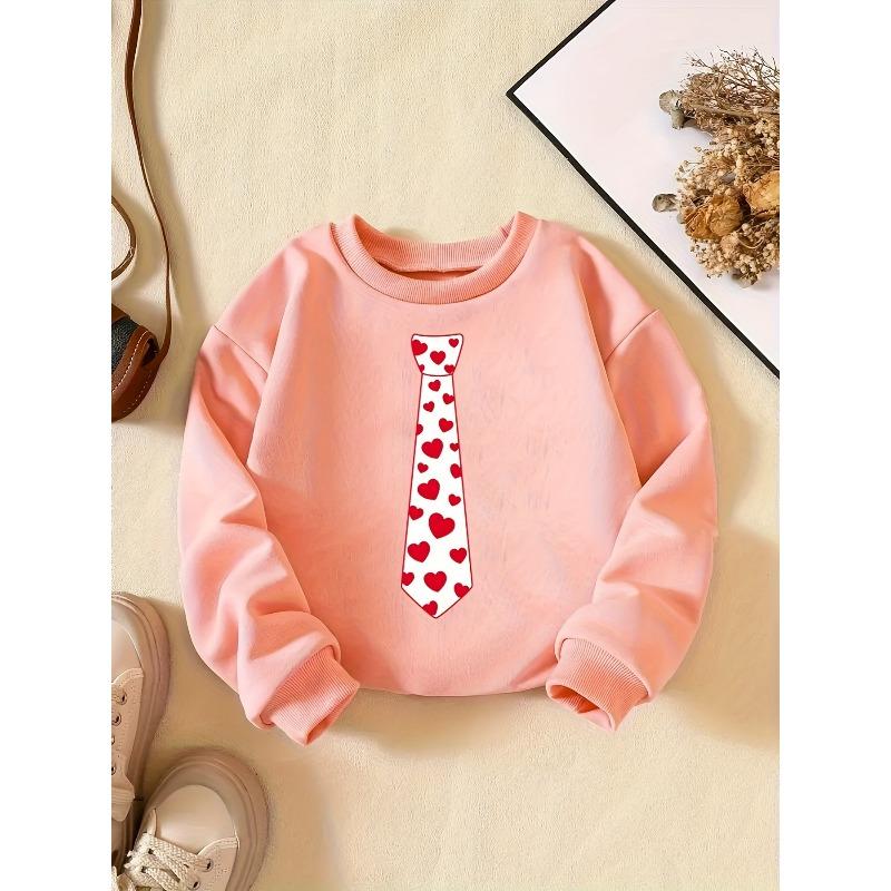 Kids Sweatshirt Crew Neck Sweatshirt, Casual with Alphabet Pattern, Loose Fit Long Sleeve Pullover for Daily Wear
