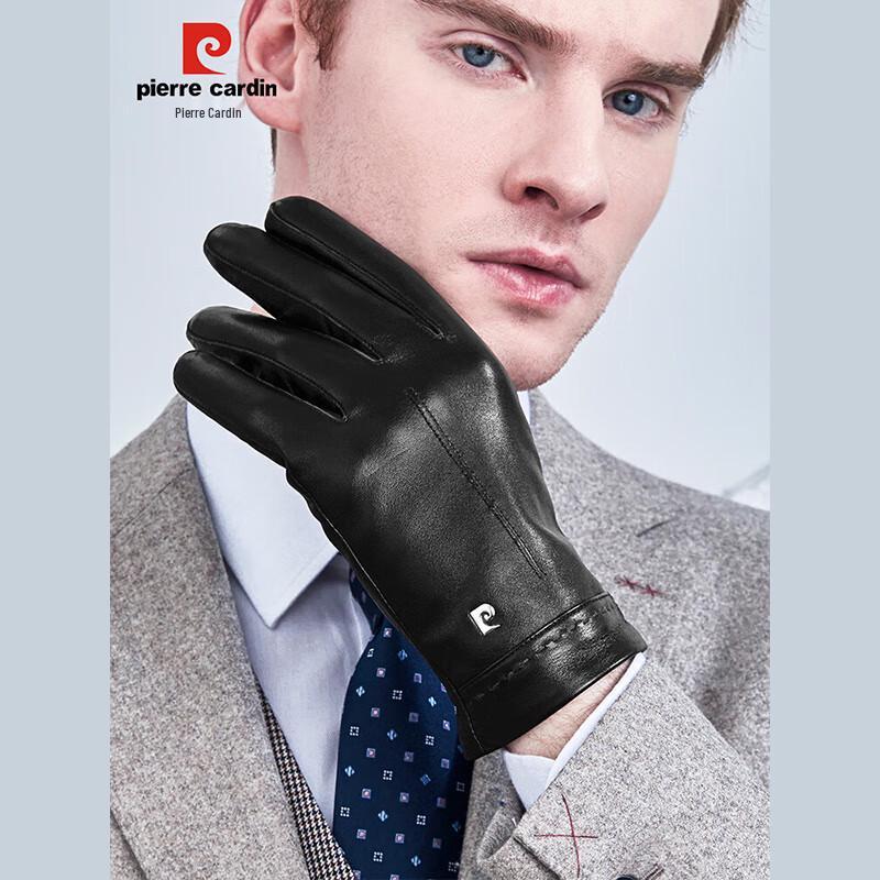 Pierre Cardin Men's Winter Genuine Leather Touchscreen Gloves