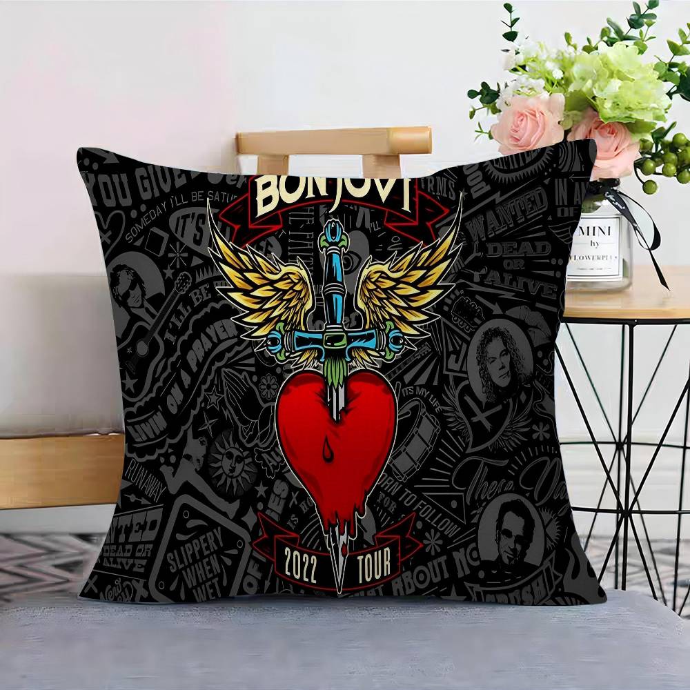 B-Bons J-Jovi Cushion Cover Pillow Cover Decor Pillowcase Printed Cushion Case For Couch