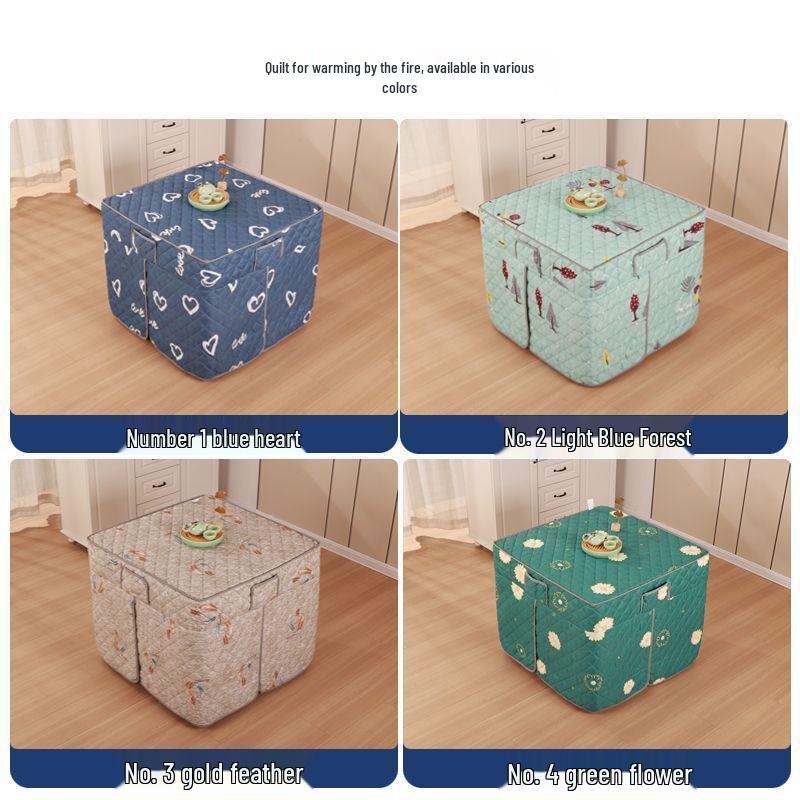 Thickened Electric Heater Cover for Mahjong Table - Square Quilt Design for Home