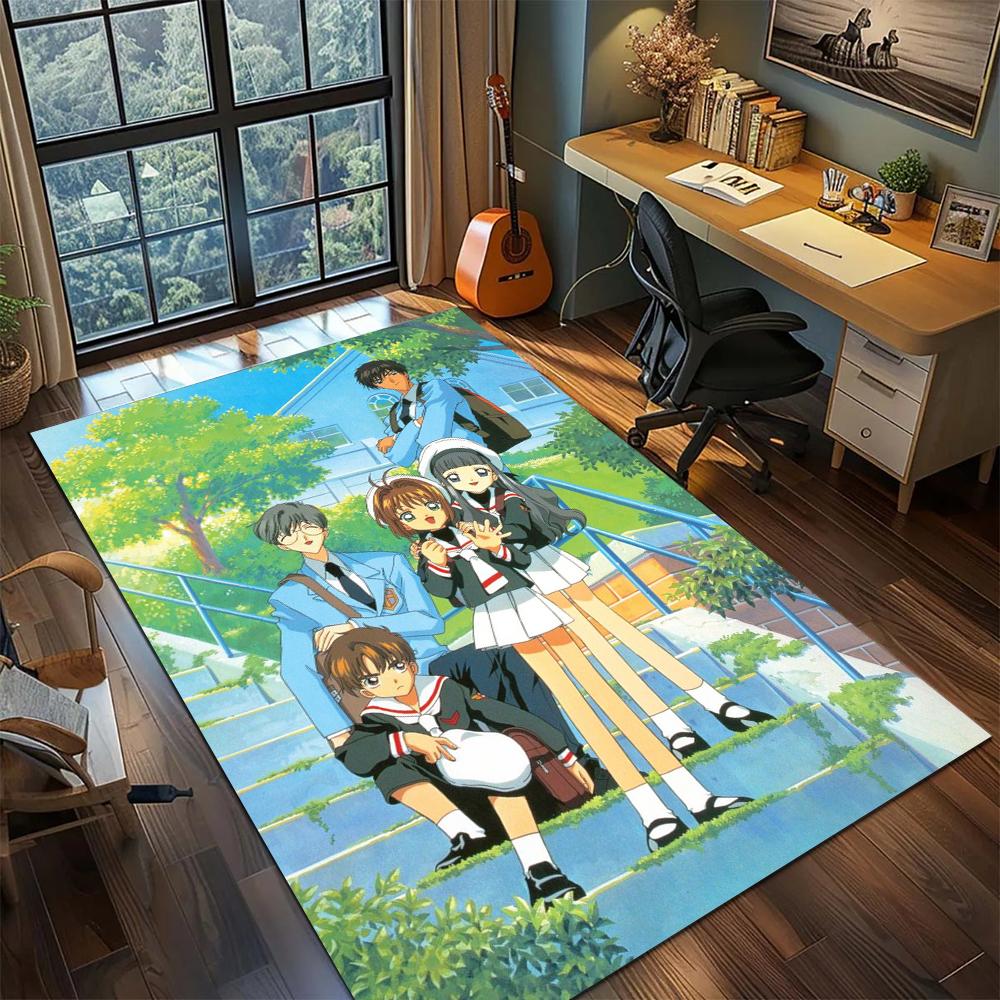 Cardcaptor Sakura Washable Floor Mat Non Slip Rug Carpet Home Decor Large Area Rugs for Gamer Room Bedroom Printed Mat -xia03