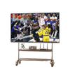 Stainless Steel Mobile TV Stand with Wheels for 43-75 Inch Screens, Ideal for Small Apartments, Bedrooms, and Living Rooms.