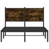 Metal Bed Frame Without Mattress Smoked Oak Finish 120 X 190 Cm