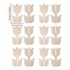 20pcs Wooden Tulip Shapes for DIY Crafts, 3D Paintable Flower Decorations, Light Beige Wood, Creative Crafting, Floral Decor