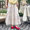 Floral High-waisted Skirt for Women In Spring and Summer New Style A-line Slimming Wide Skirt with Gentle Wind