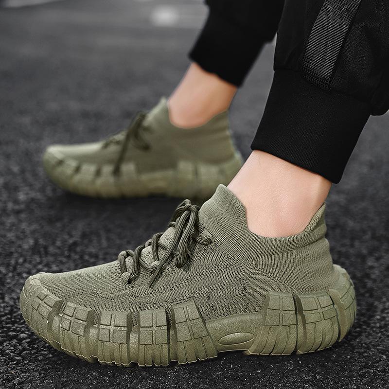 

Thick-soled high-end tire-soled dad shoes 2025 new breathable thin socks shoes wear walking sports shoes 39 зелёный