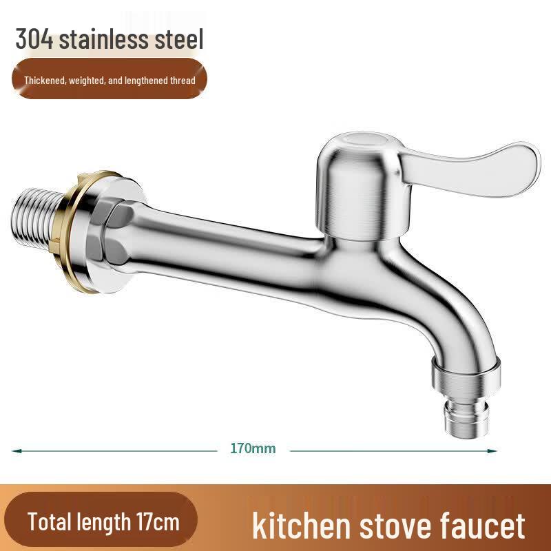 Commercial Stainless Steel Extended Gas Stove Faucet