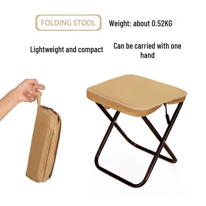 Portable Folding Camping Stool with Pocket