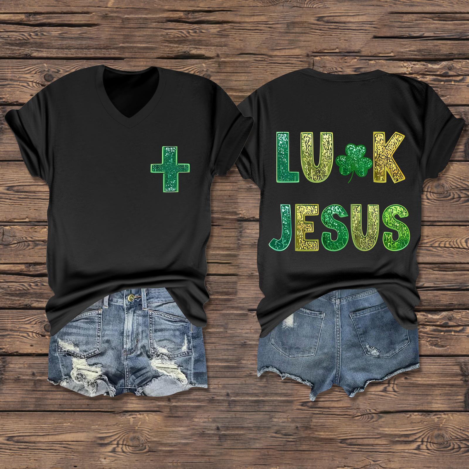 

Женская повседневная одежда St. Футболка с короткими рукавами и V-образным вырезом с принтом Патрика L чёрный