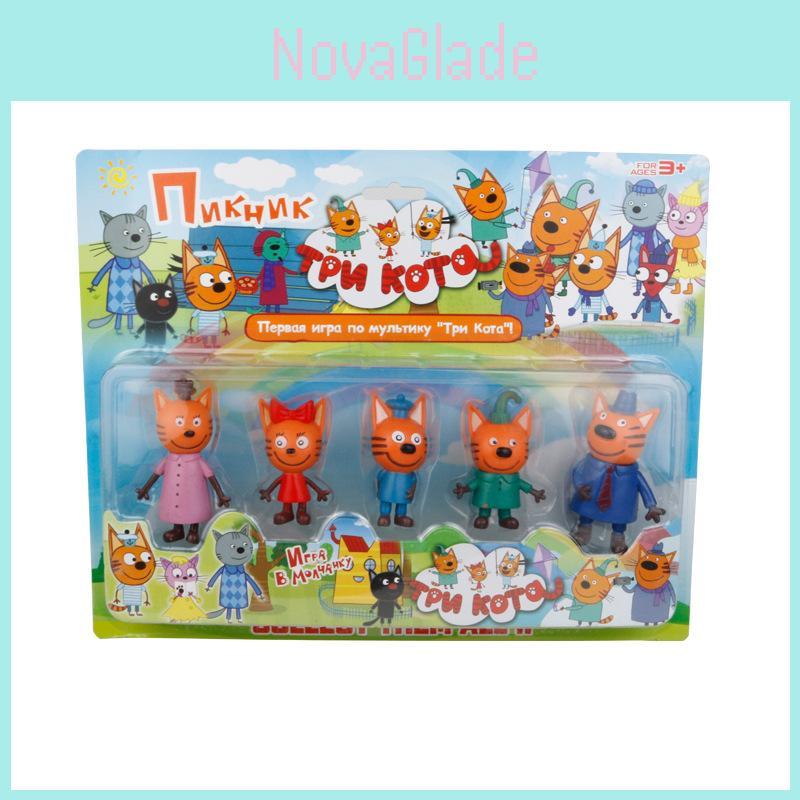 Versatile Anime Russo Tre Gattini Gatti Felici Action Figure Mini Giocattolo Bambola Set
