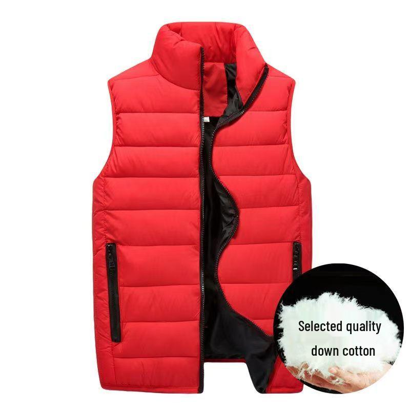 

Осінньо-зимовий бавовняний жилет з капюшоном - Теплий, зі стійким коміром, вишивка логотипу L