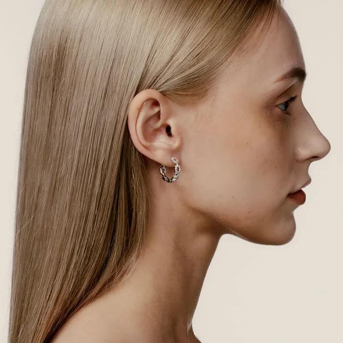 Raindrop Chain Huggies Ring Earrings
