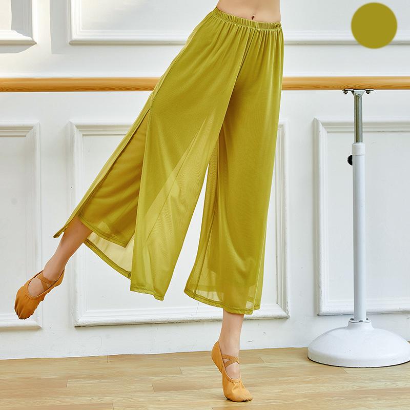 

Classical Dance Pants Women Loose Wide Leg Flash Crystal Mesh Flowing Trouser Dance Wear Body Rhyme Pant XL