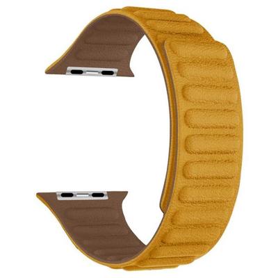 Apple Watch Bracelet - MY-MONTRE - Poppy California - Orange Magnetic Leather - Calfskin - 38-49mm