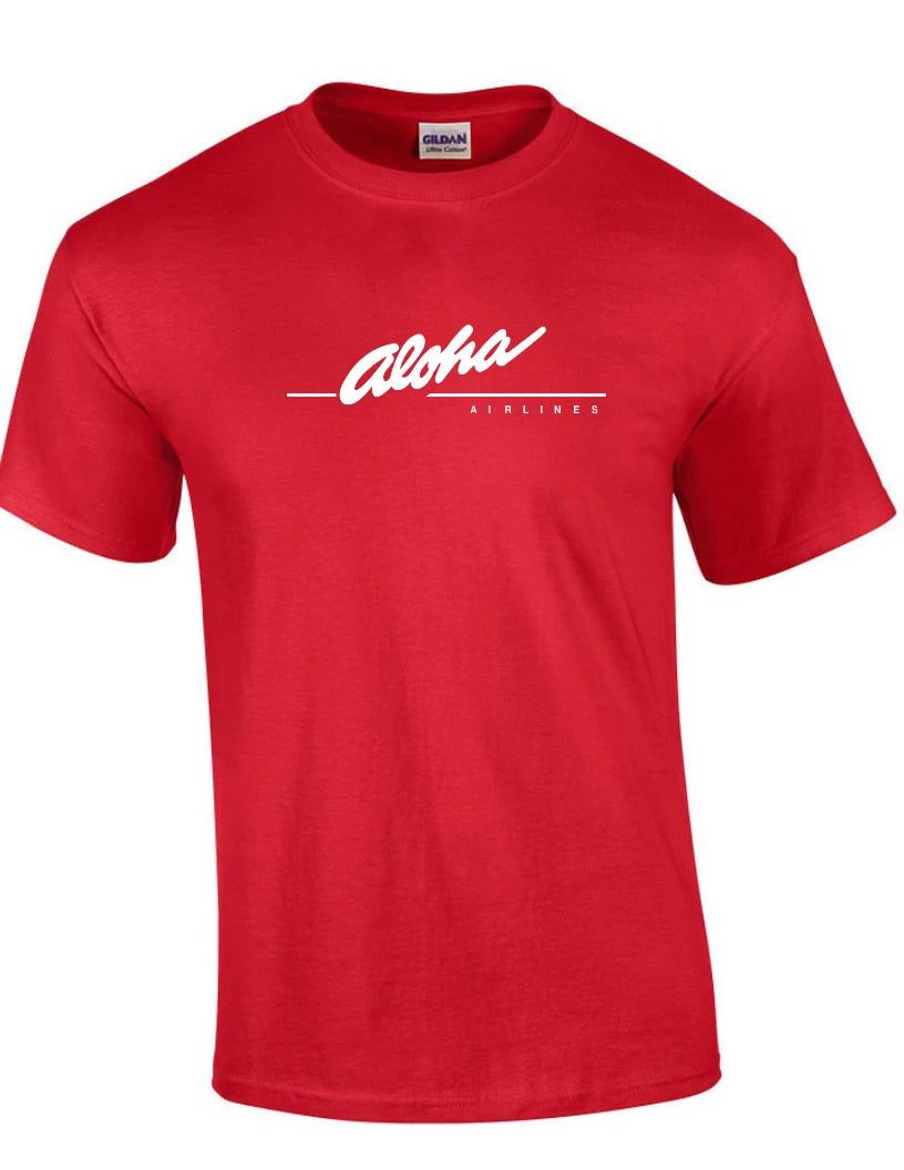 Aloha Airlines White Retro Logo Shirt Hawaiian Airline Red Cotton T-Shirt S-5XL 4XL