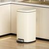 Stainless Steel Trash Can Large Capacity Foot Pedal Trash Bin Modern Simple Household Garbage Bins Kitchen Clean Accessories