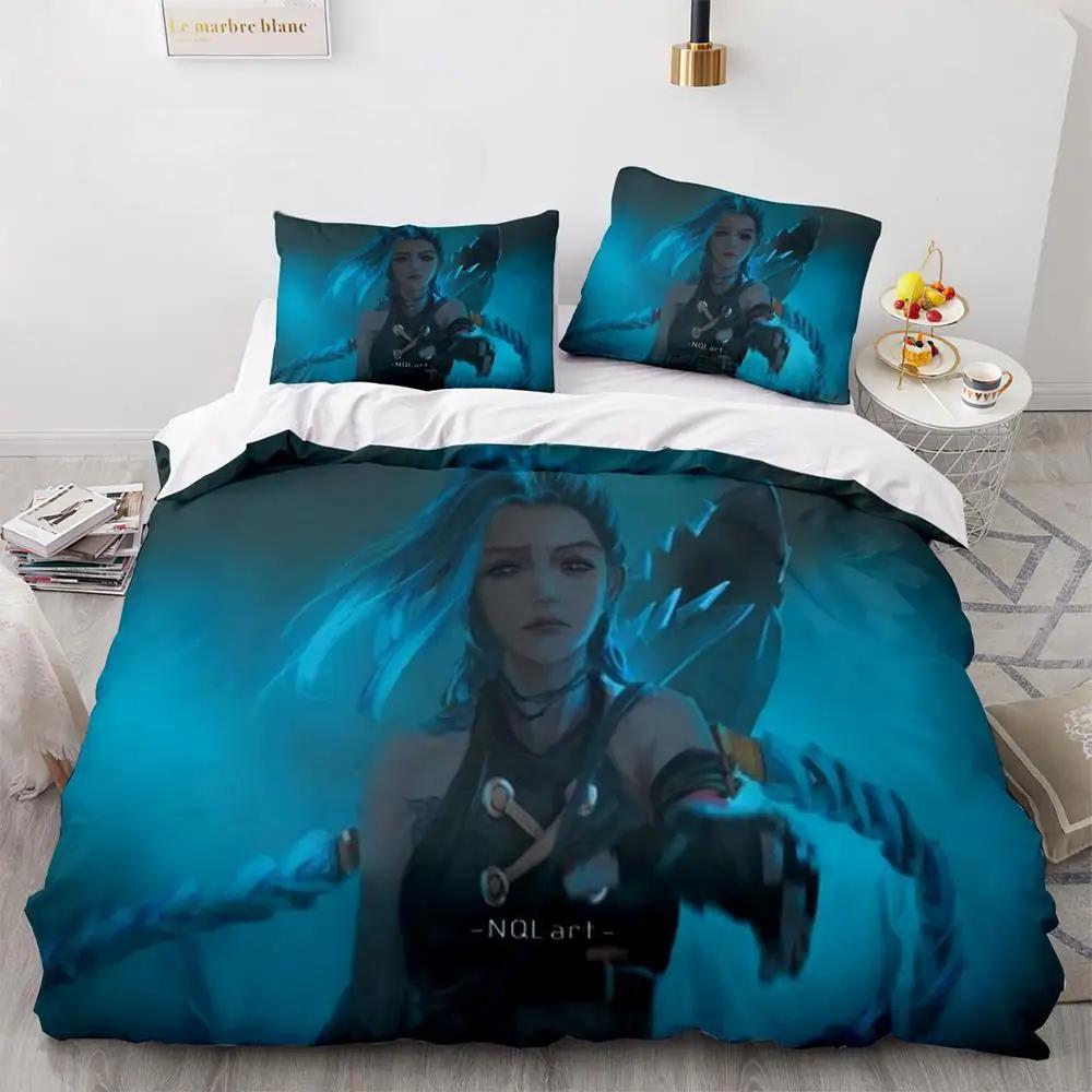New 3D Print Game League Of Legends Jinx Bedding Collection Single Twin Full Queen King Size Bed Collection Adult Kid Bedroom Duvet Cover Collections