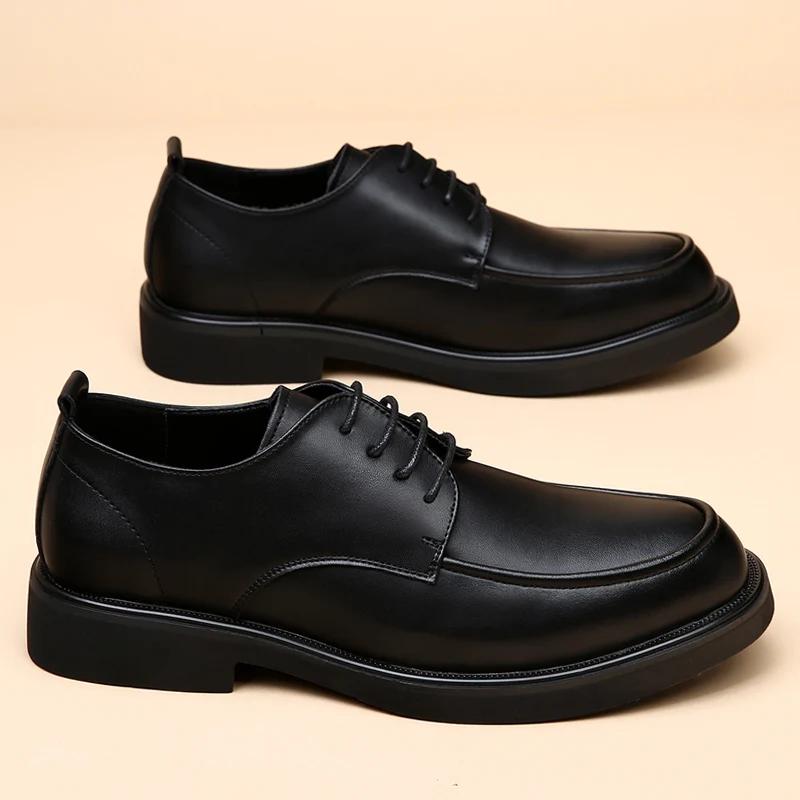 FashionLeather Men Dress Shoes Classic Men's Business Footwear Male Comfortable Oxfords Lace Up Oxfords Business Work Men's Shoes