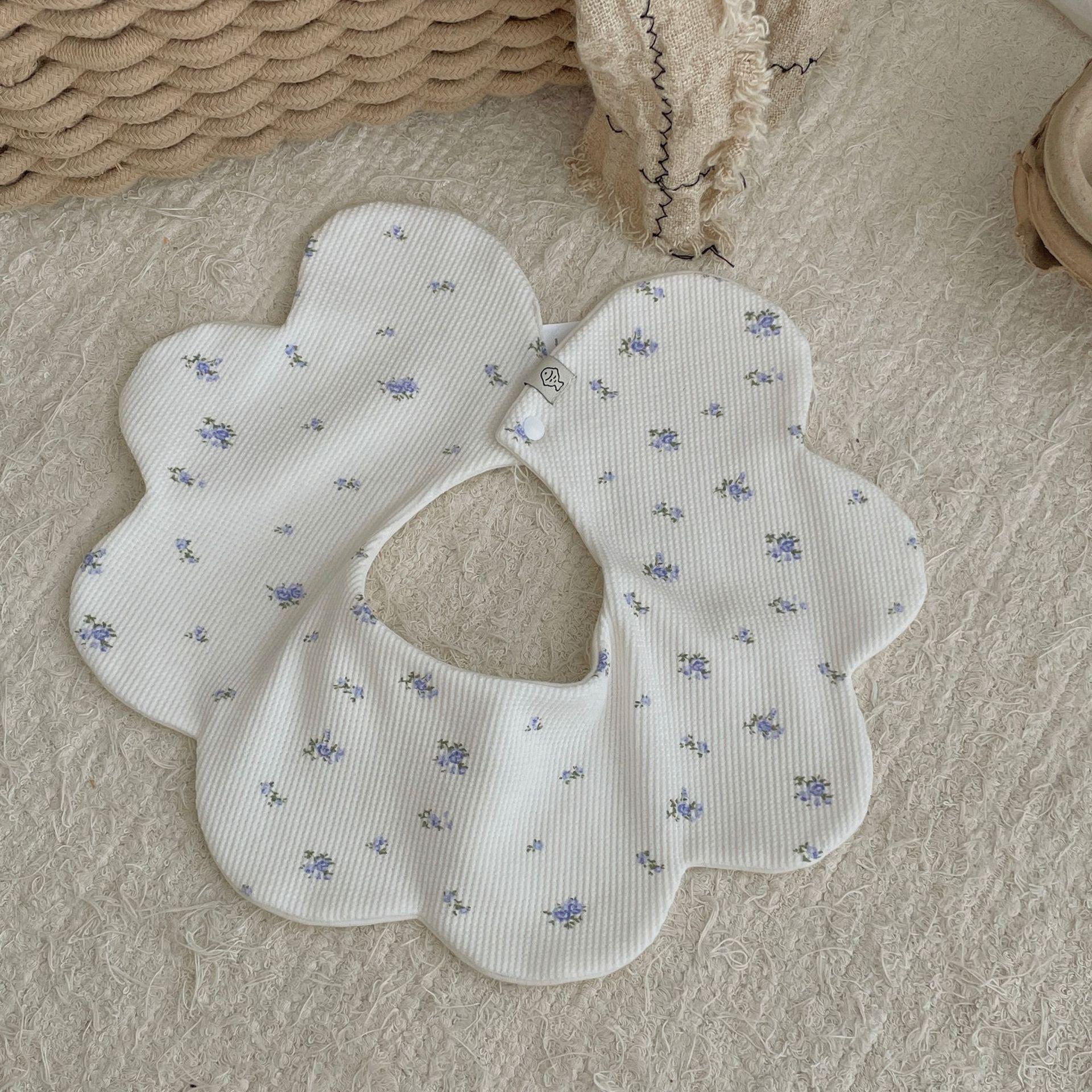 

Хлопковые детские слюнявчики в форме лепестка для весны и осени, вафельный дизайн класса А, для новорожденных до 2 лет