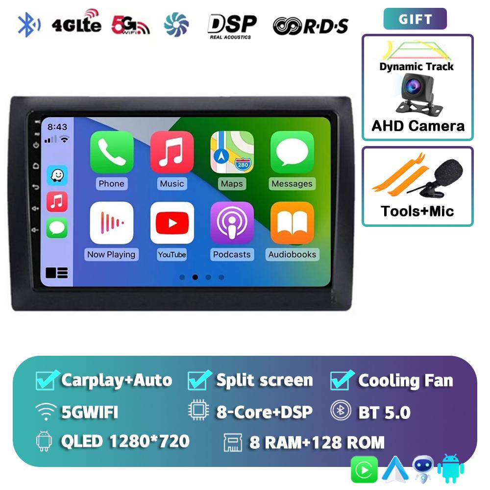 Android 14 CarPlay Auto Car Radio For Fiat Stilo 2001-2010 Multimedia Video Player GPS Navigation 4G+WIFI Stereo Audio Head Unit