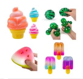 100+ Mystery Fidget Toy  ,Simulated Food,Antistress Foot Squishy Toy, Squeeze Toy, Mochi Squishy, Stress Reliever Toys